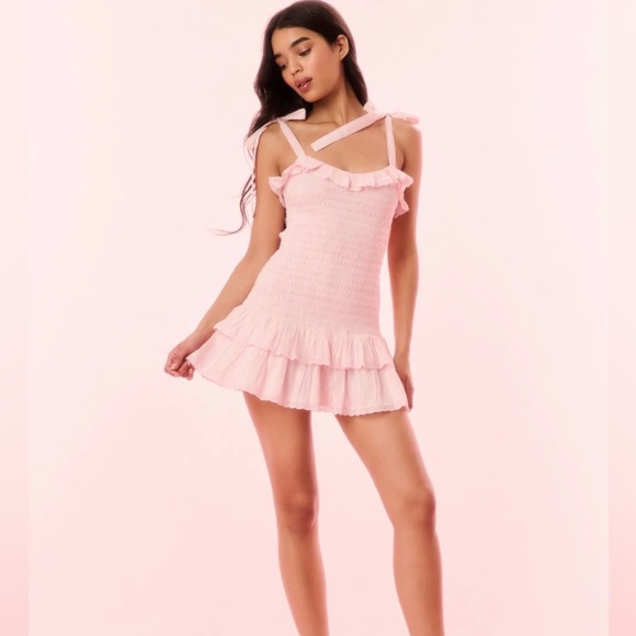 LoveShackFancy Pink Ruffle Dress - Picture 4 of 11